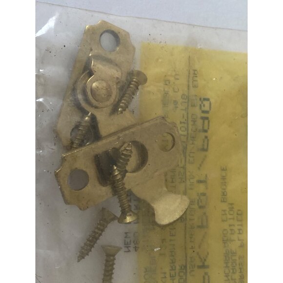 Antique Lawrence USA Brass Door Hinges Stanley Bar Latch Hardware - Picture 13 of 14